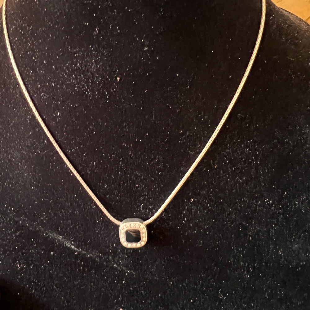 COPY - Elegant Silver Necklace with Black Pendant